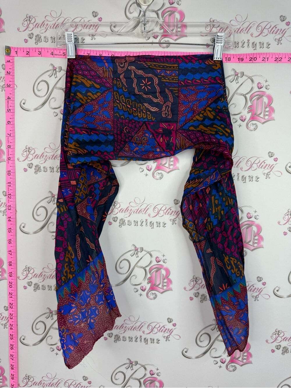 Scarf vintage Women's Patterned Scarf Wrap in Blue and Purple